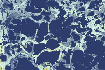 Abstract Ebru marbling art background with swirling liquid ink texture