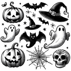 halloween icons set