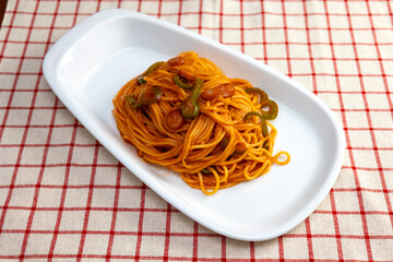 家庭で作ったナポリタンスパゲッティ