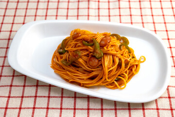 家庭で作ったナポリタンスパゲッティ