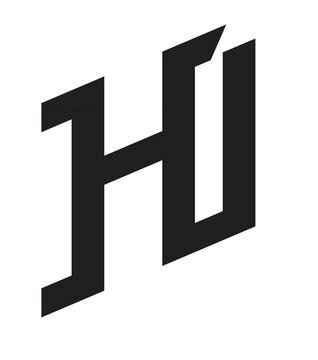 Minimalist Abstract Letter H and I Combined Logo Icon with Geometric Lines for Corporate Identity