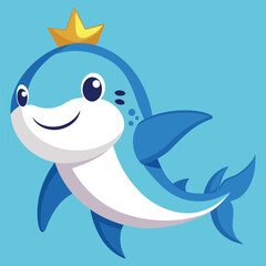 Cute Shark Cartoon Character Vector