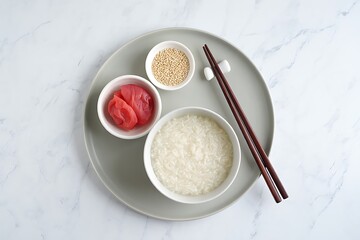 Japanese rice porridge with pickles