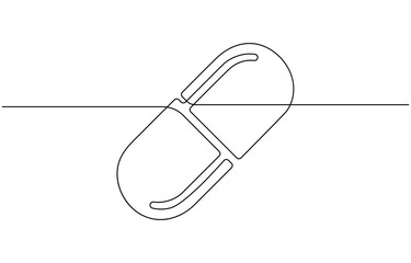 Pharmaceuticals capsule and tablets continuous one line drawing.
