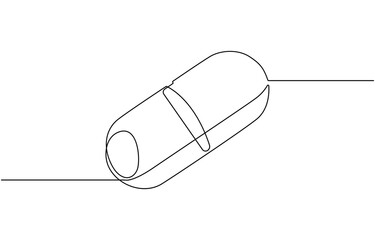 Pharmaceuticals capsule and tablets continuous one line drawing.