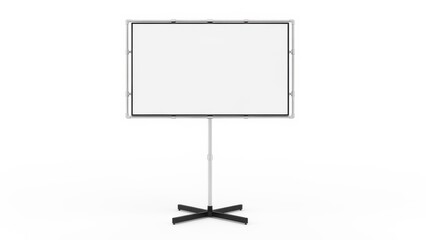 A large adjustable whiteboard on a stand in an office setting