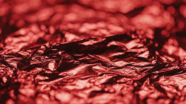 Abstract red texture close up of crumpled material