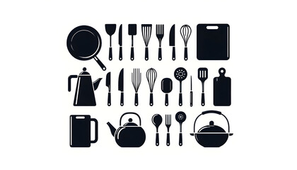 set of kitchen utensils
