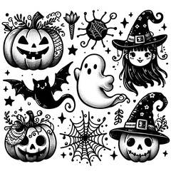 halloween characters set