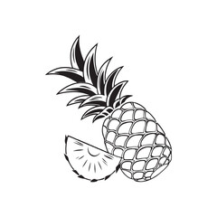 illustration pine apple vector icon on white background