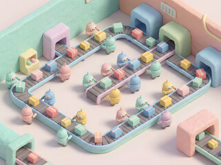 futuristic automated warehouse