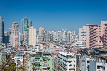 Naklejka premium macau China urban skyline on a sunny day