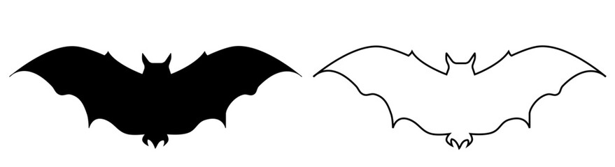 Large flock of bats on a white background.