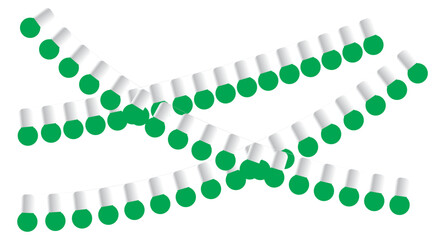 Obraz premium Green Hanging String Lights Vector Decorative Party Garland Set