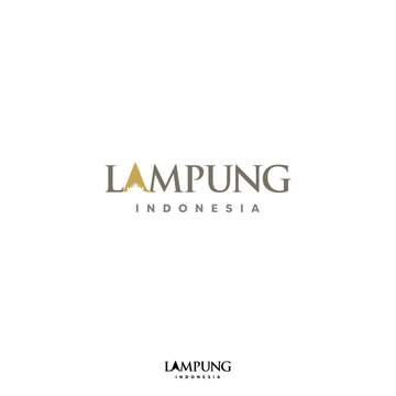 Lampung Wordmark Logo - Siger as the icon of Lampung at letter A.