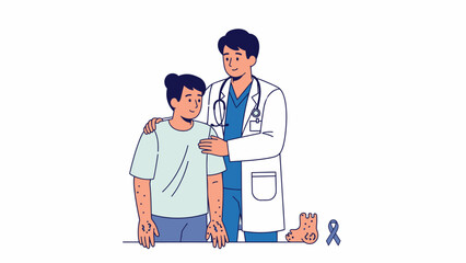 Fototapeta premium Young Male Doctor with Patient Support.