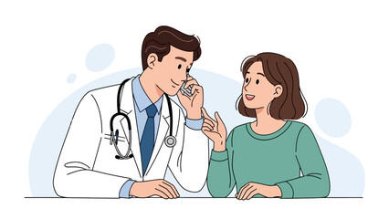 Doctor Consulting with Patient in Clinic.