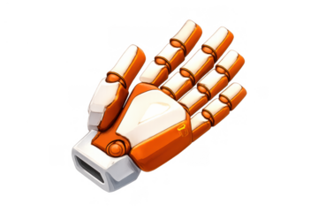 Robotic hand icon representing artificial intelligence, futuristic technology, automation, and advanced science