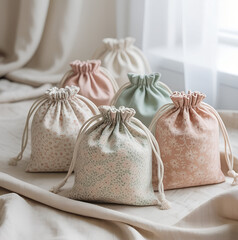 Minimal Fabric Pouches with Soft Natural Light.