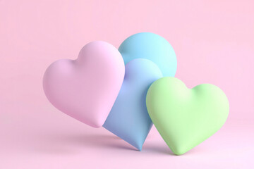 pink and white hearts