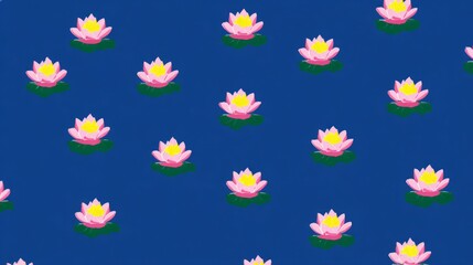 Obraz premium saturated. Symmetrical geometric patterns of clouds and lotus flowers on blue. event programs, museum guides, designed for cultural heritage projects and event programs, preserves heritage. 