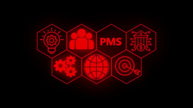 PMS Property management system concept. software related to apartment, hotel and hospitality management.