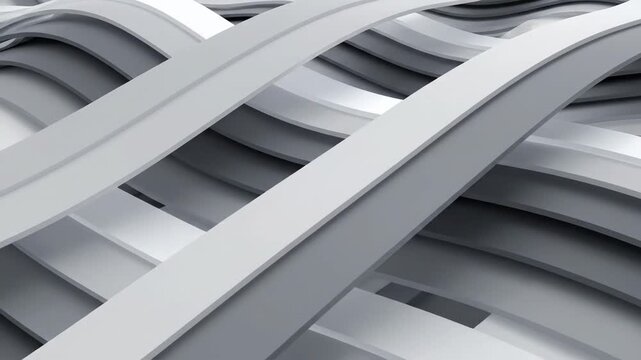 Abstract intersecting smooth curves and layers in monochrome tones