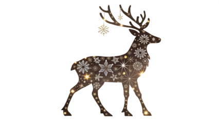 realistic,Christmas reindeer, isolated on a transparent background PNG