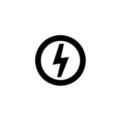Black and white energy symbol on white background for design element