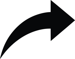 Detailed view of a curved right arrow icon in eps format