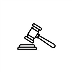 Outline of a judge s gavel representing justice and legal systems