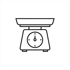 Simple outline of a kitchen scale icon for cooking applications