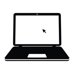 Illustration of a laptop cursor signifying online activity and digital interaction