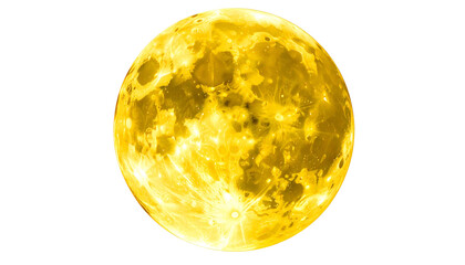 Bright golden, detailed lunar surface against black, highlighting craters and textures