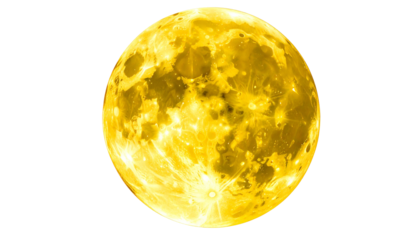 Bright golden, detailed lunar surface against black, highlighting craters and textures