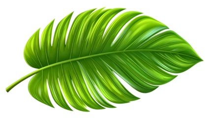 Tropical palm leaf realistic texture, botanical summer theme, isolated on a white background