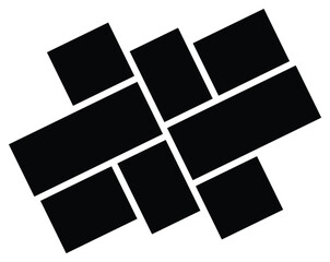 Empty Collage Photo Template Set. Set Pictures or photos frame collage abstract design. photo frames and digital photo wall template.	