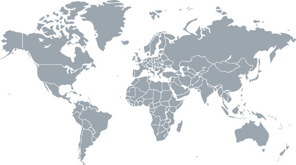 Obraz premium Colored map of world. Global Player - Geschaftspartner and internationales Business. Vector Manipulating chess pieces on globe symbolizes strategic thinking and global competition