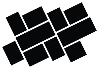 Empty Collage Photo Template Set. Set Pictures or photos frame collage abstract design. photo frames and digital photo wall template.	