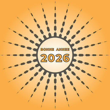 Bonne Annee 2026 Sunburst Greeting Card