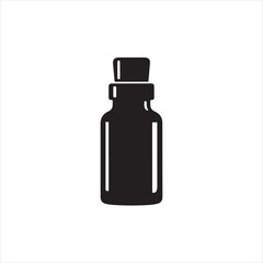  Silhouette potion bottle with stopper simple medical vector illustration