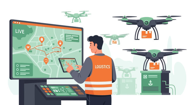 Drone Delivery System Management with Operator and Control Interface.