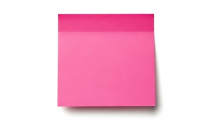 Pink Sticky Note Isolated on White Background