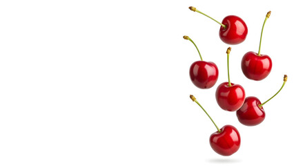 Fresh Cherries Isolated With Copy Space &ndash; 16:9