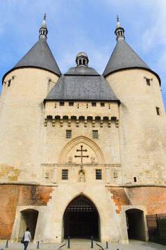 The famous Porte de la Craffe, a medieval gate (14th century) to the oldest part of Nancy, France, Europe