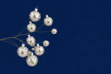christmas decoration on blue background