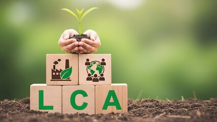 Life cycle assessment lca concept with green growth and eco friendly practices