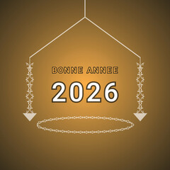 Elegant Golden Gradient Bonne Annee 2026 Greeting Card