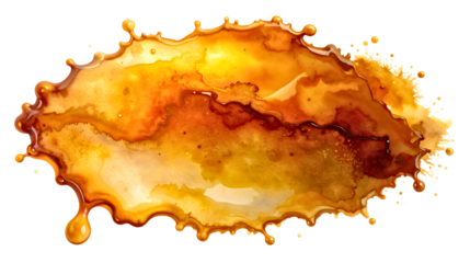 Dirty grease stain with dark oily texture and irregular edges, isolated on a white background