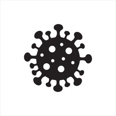  Silhouette of a single black simple coronavirus vector illustration